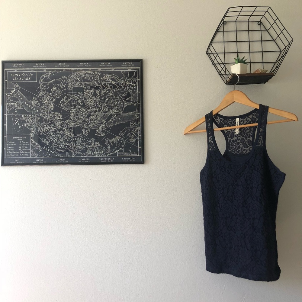 Blue lacy tank